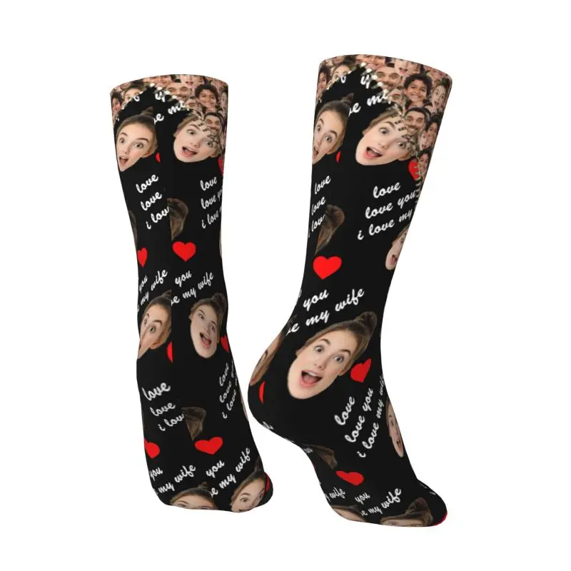 أزياء مخصصة البريدي الأسرة الوجه الجوارب الرجال النساء الدافئة 3D المطبوعة كرة السلة الجوارب الرياضية