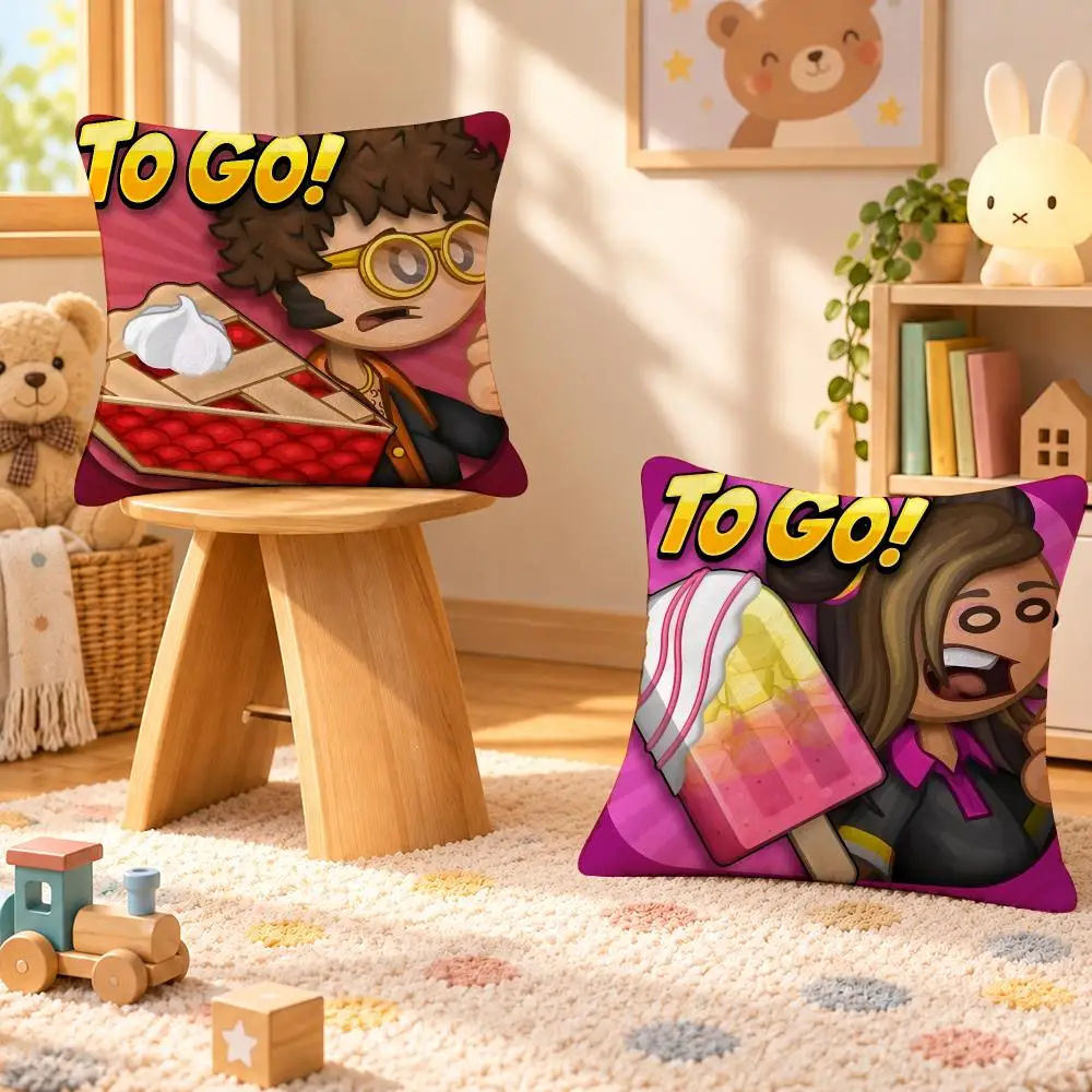 Game Papa's Games Cooking Fun Cushion Cover Personalized Soft Plush Pillow Living Room Home Sofa Bedroom Office Car Cushion