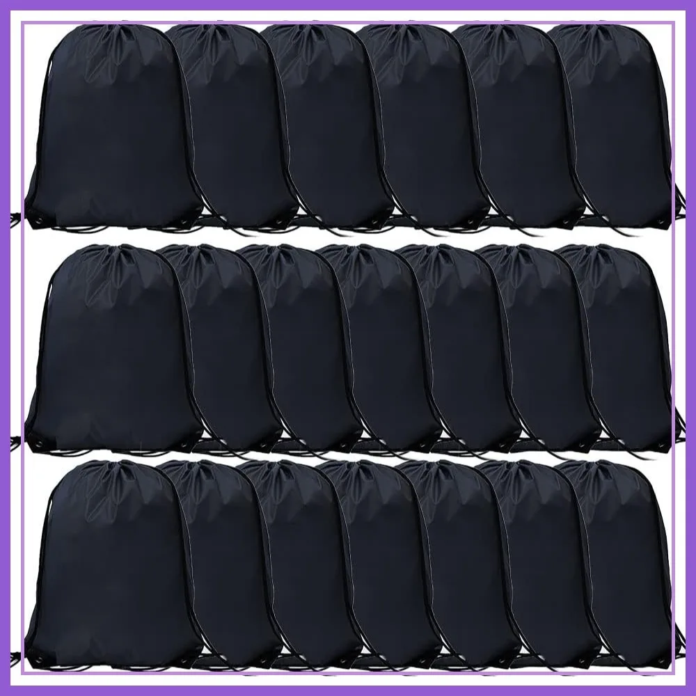 

20 Pcs Drawstring Backpack, Bulk Cinch Bags for Gym Sport, Black