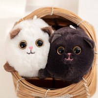 1PCS Cute Plush  Cat Dog Brador Cat Tail Wagging Keychain Pendant Doll Plush Toy Kids Toy Gift Cartoon Animal Dog Plush Toys