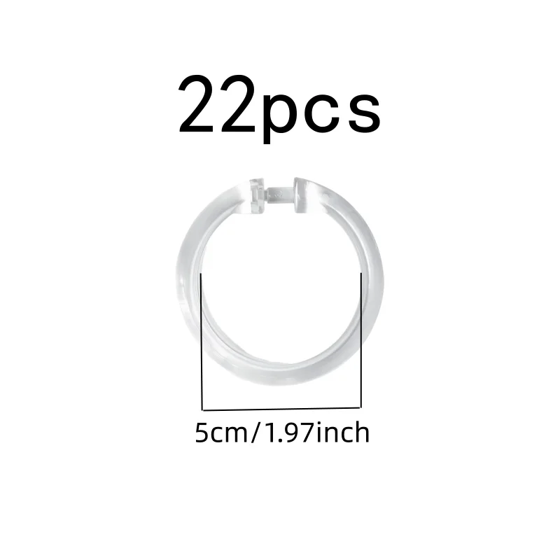 22 pcs Waterproof Rust Proof O-Shape Drapery Rings, great for Moisture Environment, Easy Snap-On Closure