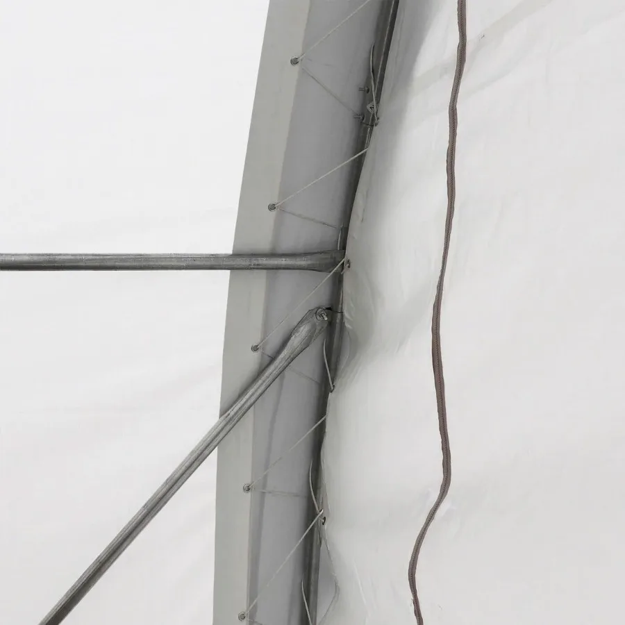 Refugio de almacenamiento para techo con pico de pared de arco de 20' x 40' con cubierta de PVC resistente de 17 oz para conducir a través de puertas TMGST2041PV anterior (ST2