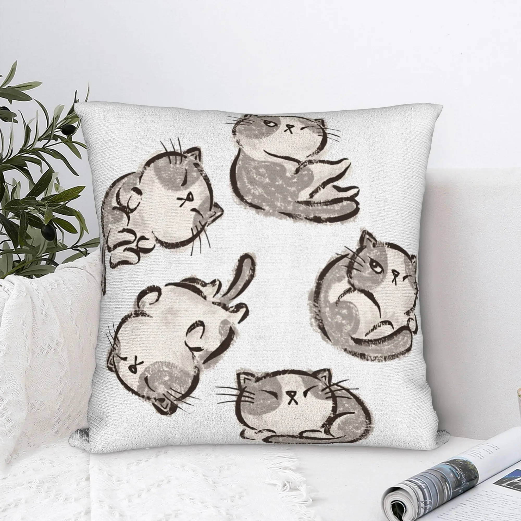 Impudent cats relax Classic T Shirt 1231493561 Pillow Case  Comfy Pillow Cover Fashion Pillowcases For Living Room Chair