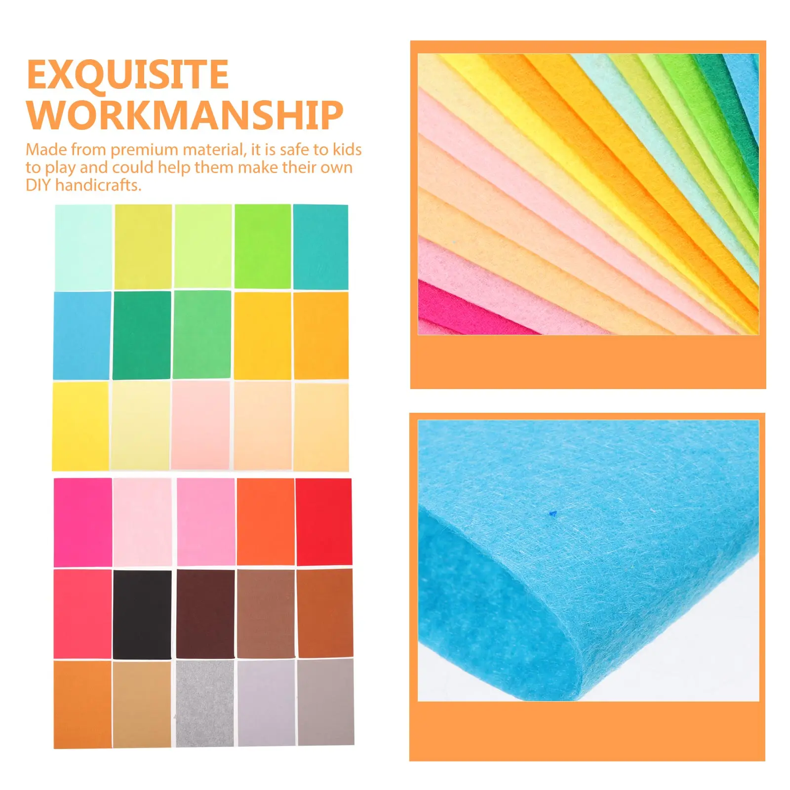 

40 Pcs Non-woven Set Colorful Felt Sheets Fabric Craft Crafts DIY Cloth Material Handicraft Work