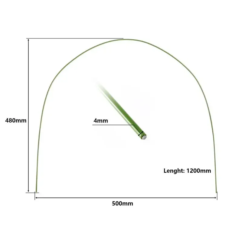 6 Stück 4 mm * 120 cm Gewächshausreifen für DIY-Hochbetten, Garten-Wachstumsreifen für Netting, Frostschutzabdeckung, Tunnel-Eisen-Unterstützung – Detail 5
