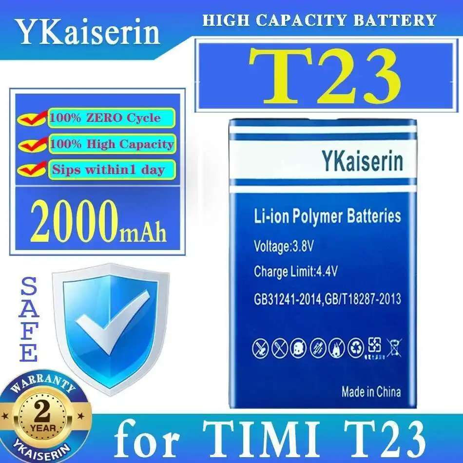 

Safe 2000Mah Long Lasting For Timi T23 Mobile Phone Battery
