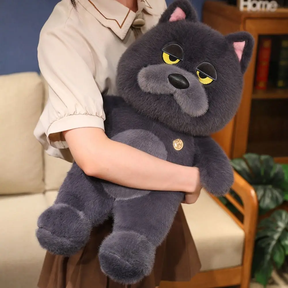 

Big Belly Sitting Dog Plush Toy Blue Cat Lazy Grey Wolf Plush Doll 35cm Fluffy Cute Animal Sleep Pillow Kids Gift