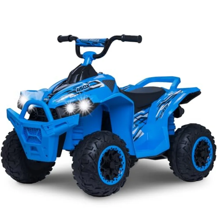 

12V Electric ATV - Boys and Girls Ride On Toys, Indoor/Outdoor Quad Four Wheelers, ATV Ride On, Kids' Electric Vehicle, ATV Car Vehicle w/Led Headlight, Max Weight 77 lb, Ages 3-8, Blue