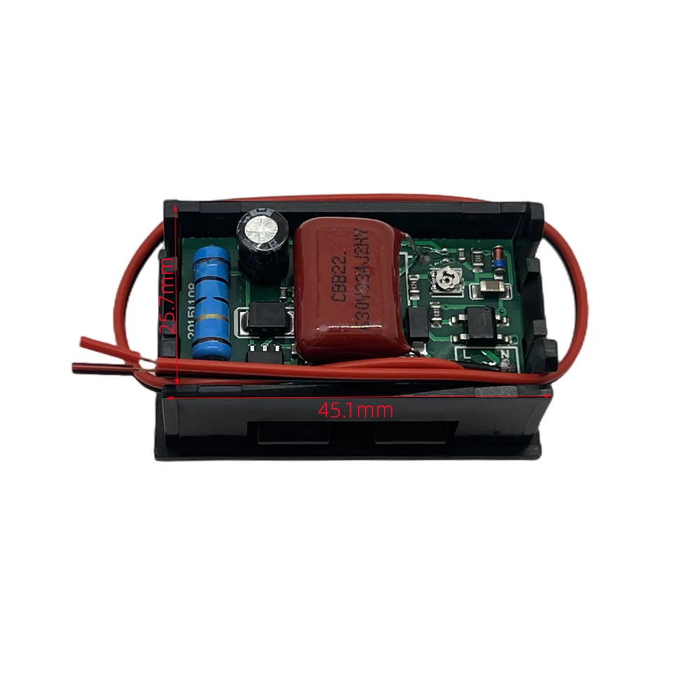 AC 70-500V 0.56 "LED 디지털 전압계 전압 측정기 볼트 도구 도구 2 전선 빨간색 녹색 파란색 디스플레이 110V 220V DIY 0.56 인치