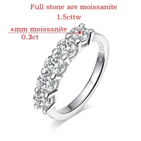 White Gold D Color 4mm Moissanite Ring for Women 1.5CT Stone Match Diamond Wedding Band Bride S925 Sterling Silver GRA - Image 6