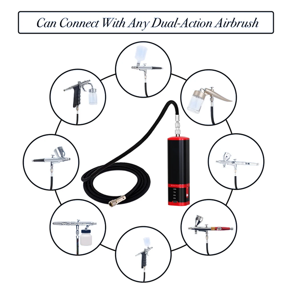 Новый дизайн, профессиональный беспроводной аэрограф и компрессор, комплект высокого давления, супер тихий минеральный домашний инструмент «сделай сам»
