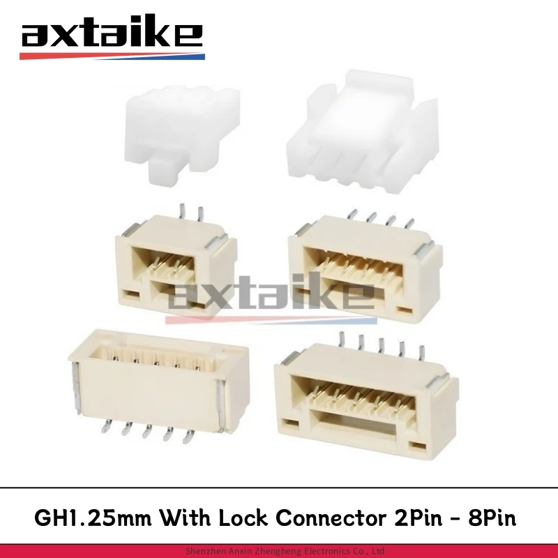 

50Pcs GH1.25mm With Lock Connector Socket Pin Header Vertical Horizontal type MICRO JST Housing Terminal Block 2 3 4 5 6 7 8 Pin