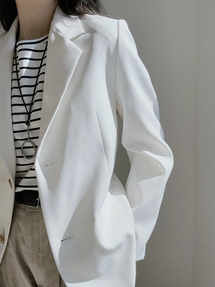 

Повседневный белый костюм-жакет женский, с одной пуговицей, весна 2025, новая модная коллекция, маленький размер, элегантный, для отдыха