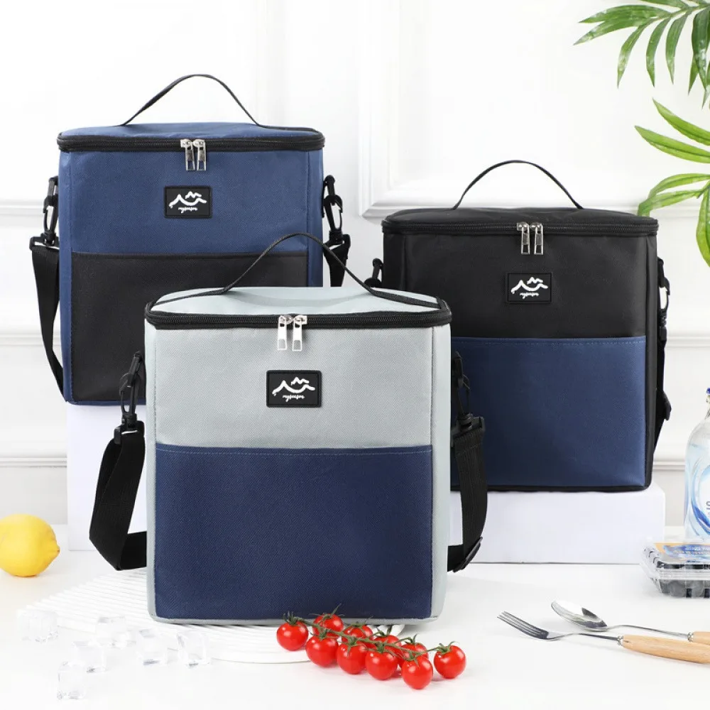New printed insulated lunch bag with handle, large ice bag for outdoor camping, food preservation bag for taking lunch to work o