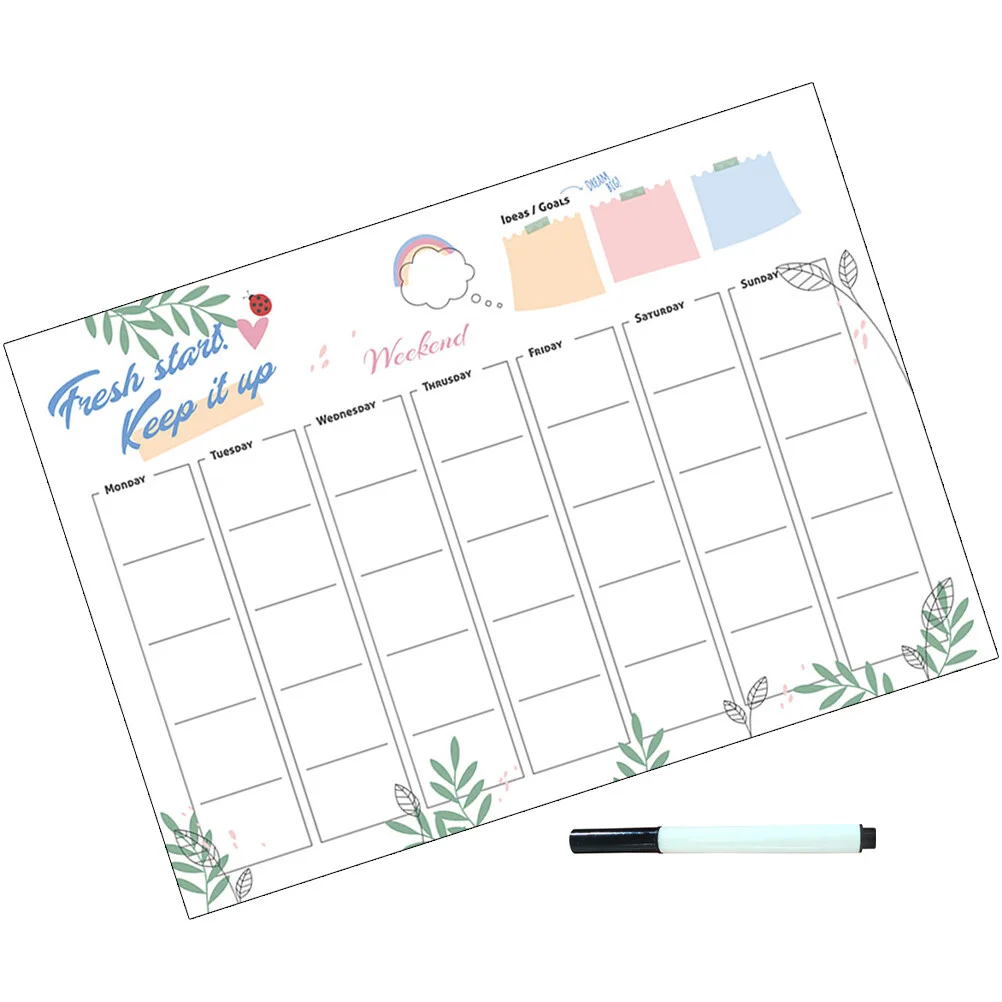 Magnetisch Whiteboard Note Muur Kalender Wekelijks Droog Uitwissen Koelkast Pvc Kind