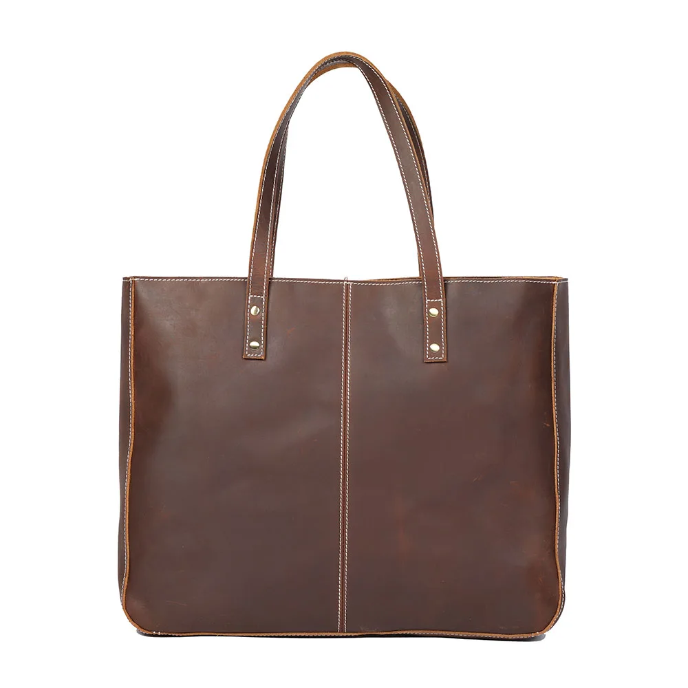 S.WORKER Vintage Echtleder Herren-Aktentasche 16" Laptop-Tasche Crazy Horse Leder Schultertasche Rindsleder Geschenkidee für Männer – Detail 17