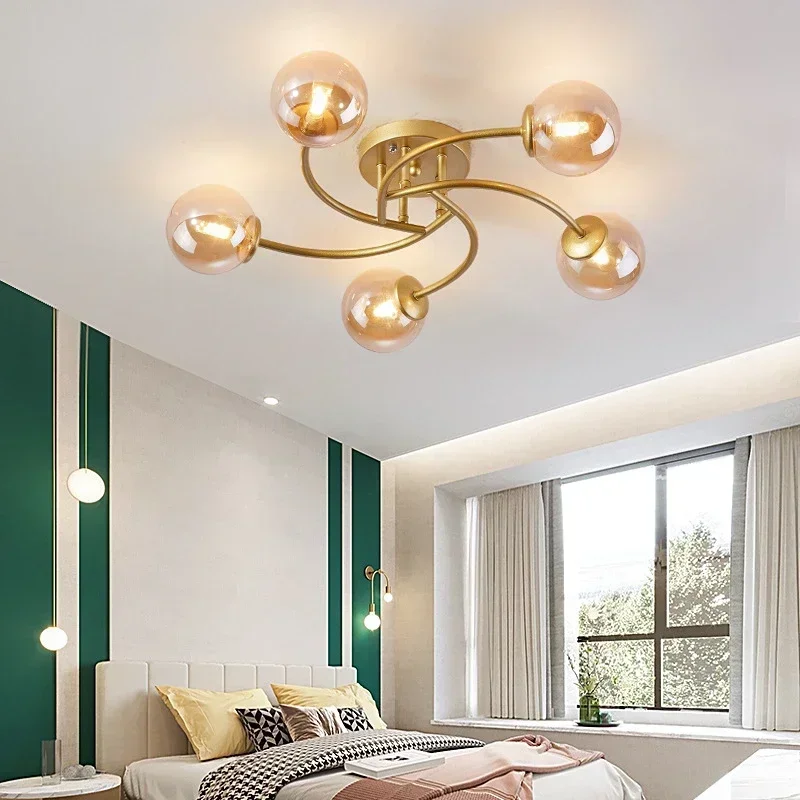 

New Design Ceiling Light Led Glass Ball LED Chandelier for Living Room Bedroom Home Decor Designer Lighting Lusters Luminaires