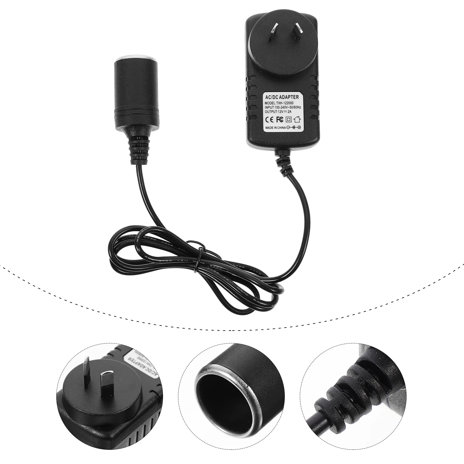 

Automotive Power Converter Vehicle Adapter Household Inverter Black Supplies Car Voltage Plug