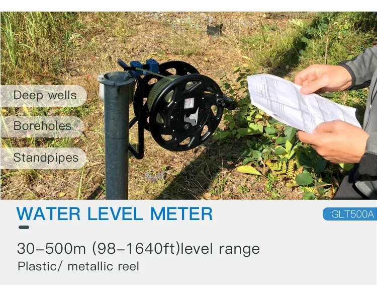 GLT500A 100m 300m steel rule portable water level depth indicator meter tape