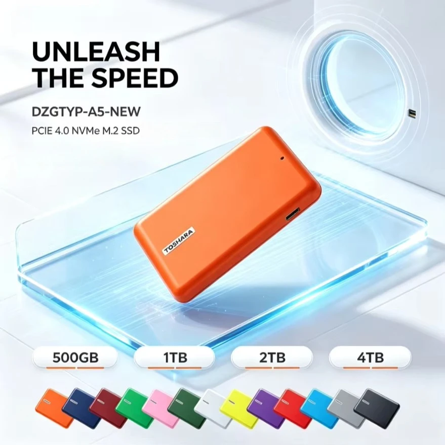 Original A5 Orange/Wind Red/Pink Portable External HDD USB3.0 High Speed Storage Hard Drive for Laptop Windows File Data Backup