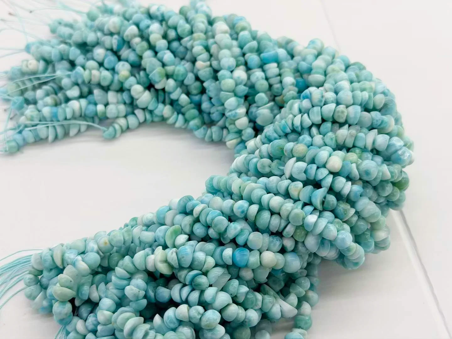 6mm Natural Larimar Stone Beads 15'' Nugget Chip Loose Beads  For Jewelry Making Women Beads Bracelet Necklace Earring Gift