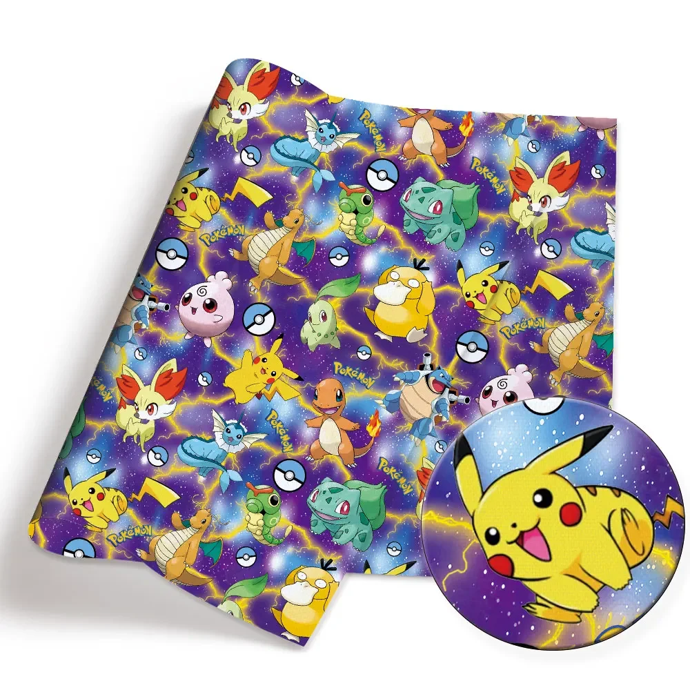 Pokemon Cartoon Fabric140*50cm Handmade Sewing Patchwork Quilting Baby Dress Home Sheet Printed Fabric Fabric Sewing Kids