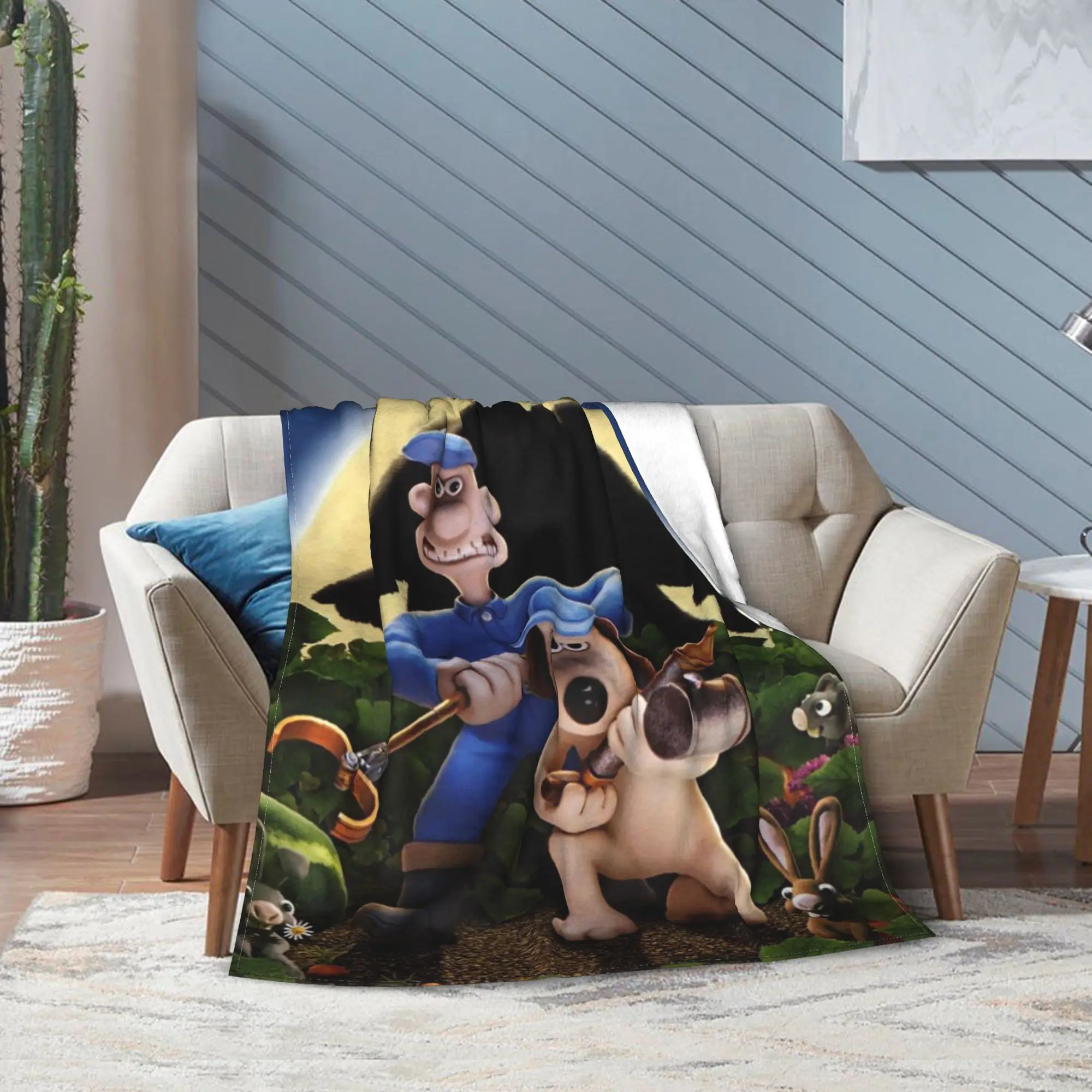 بطانية والاسز آند جروميتس الكرتونية مقاسات متعددة بطانيات دافئة ومريحة منفوشة للأريكة والسرير