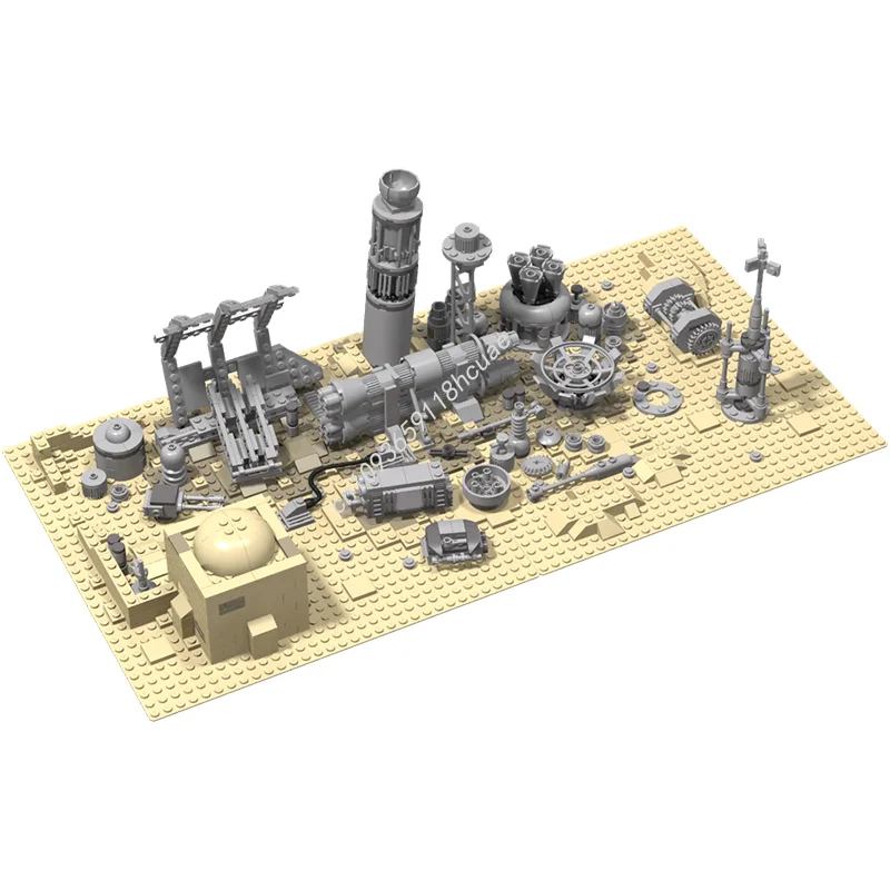 

933 шт., Star Battle Tatooine Mos Eisley Junkyard, модульная модель Moc, строительные блоки, штабелируемые кирпичи, креативные игрушки, подарок для детей, сделай сам
