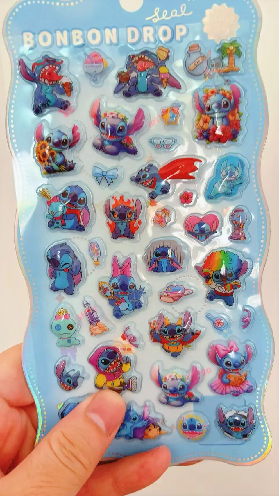 Stitch Decorative Stickers, 3D Relief Stickers for Phone Cases, Scrapbooking, Crafts, and Diary Decoration, Fun Embossed Sticker