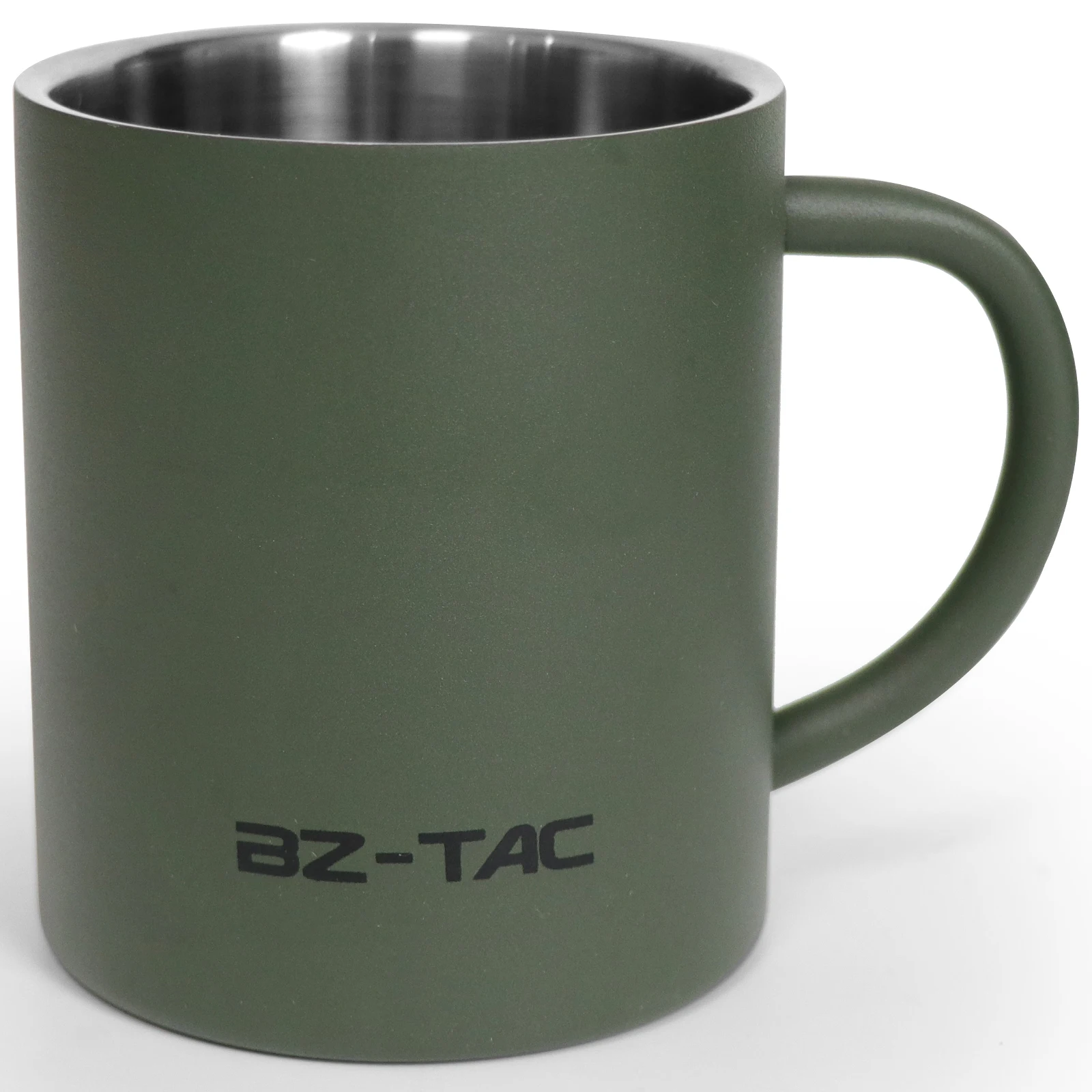 Double Wall Coffee Mug Stainless Steel Matte Army Green Water Mug Insulated with Handle for Camping Picnic Outdoors 300/450ml