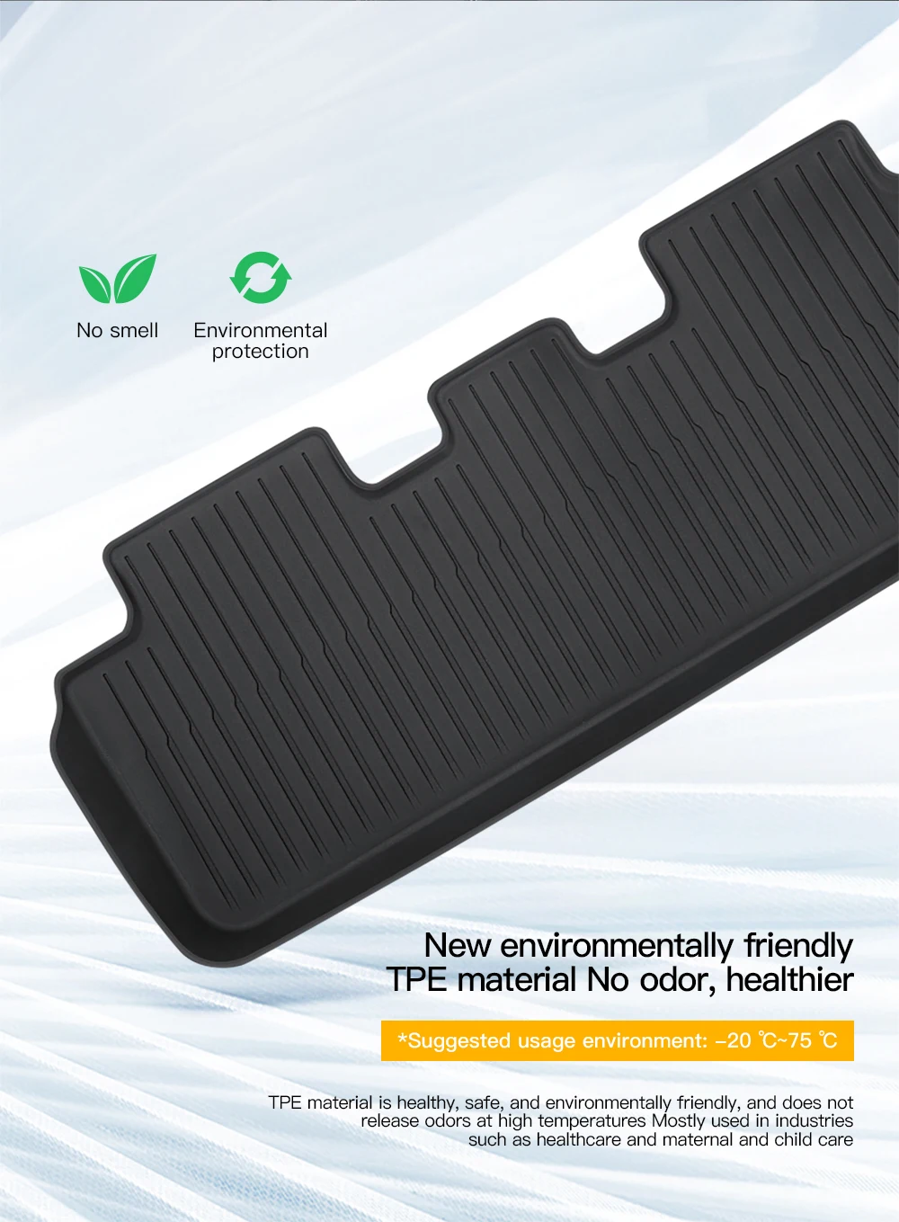 YZ For Tesla Floor Mat Model Y 2021-2026 Model 3 Highland Car Trunk Mat Luggage Mat TPE Waterproof Anti-Slip Set Floor Liner Mat