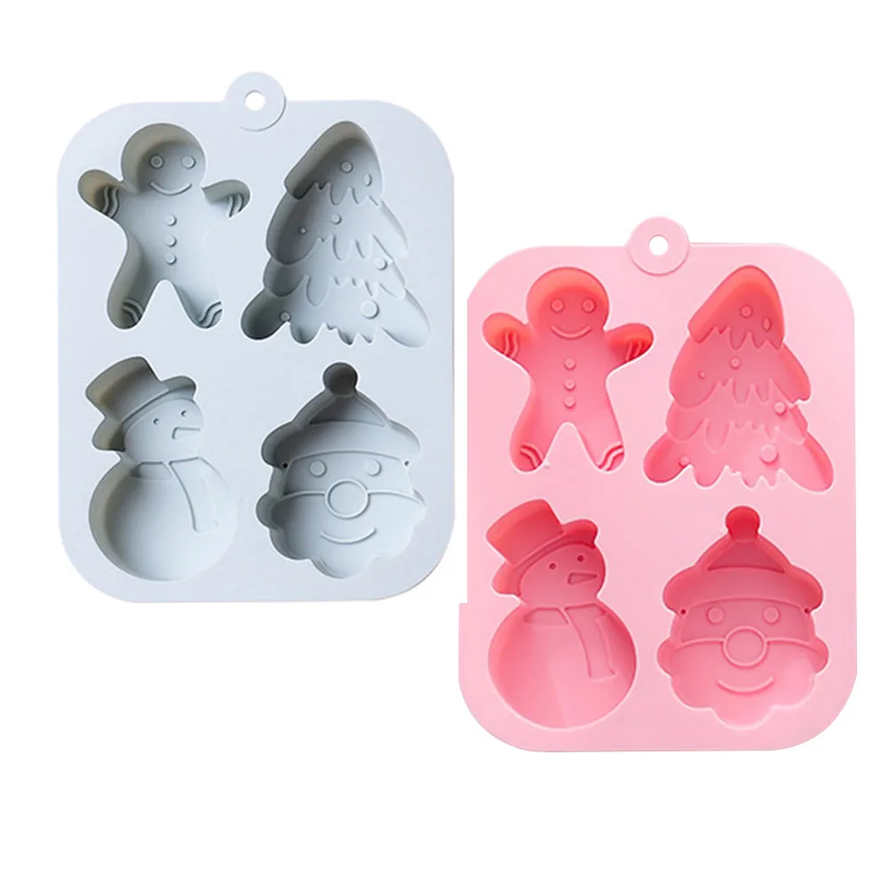 

2pcs Christmas Cake Mold Silicone Baking Mould DIY Accessory C Fondant Chocolate Nonstick Easy Clean Home Professional Use