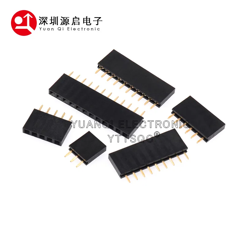 20pcs 10 pairs 2.54 Single Row Male and Female 2.54 Pin Header PCB JST Connector Strip for Arduino Black 2/3/4/5/6/7/8/9/10-40P