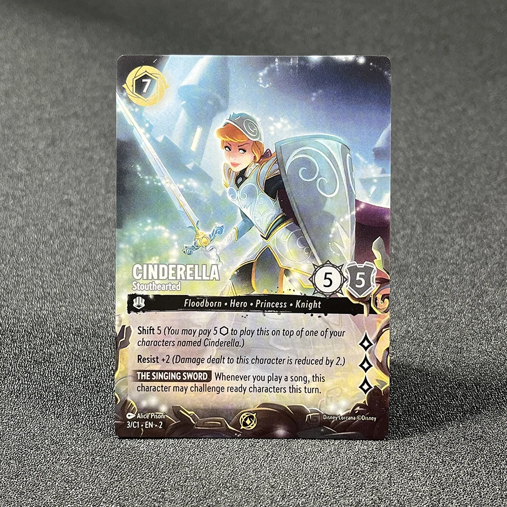 Carta Normal de Lorcana del capítulo 4, ascenso del reflector, no tiene lámina, Proxy TCG, tarjeta de juego Diablo, Cenicienta, Sisu, Rapunzel, Ursula