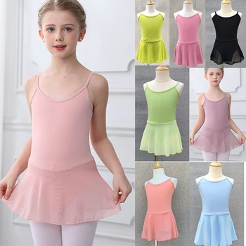 Kinderen Meisjes Ballet Panty Turnpakje Tutu Outfits Baby baby Danser Mouwloze Dancewear Kostuums Prestaties Kleding
