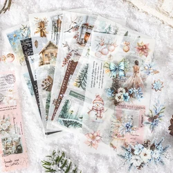 18 pcs PET Die cut Stickers book Winter Landscape Collection Decor handmade Scrapbooking Material Diary Album Craft Supplies