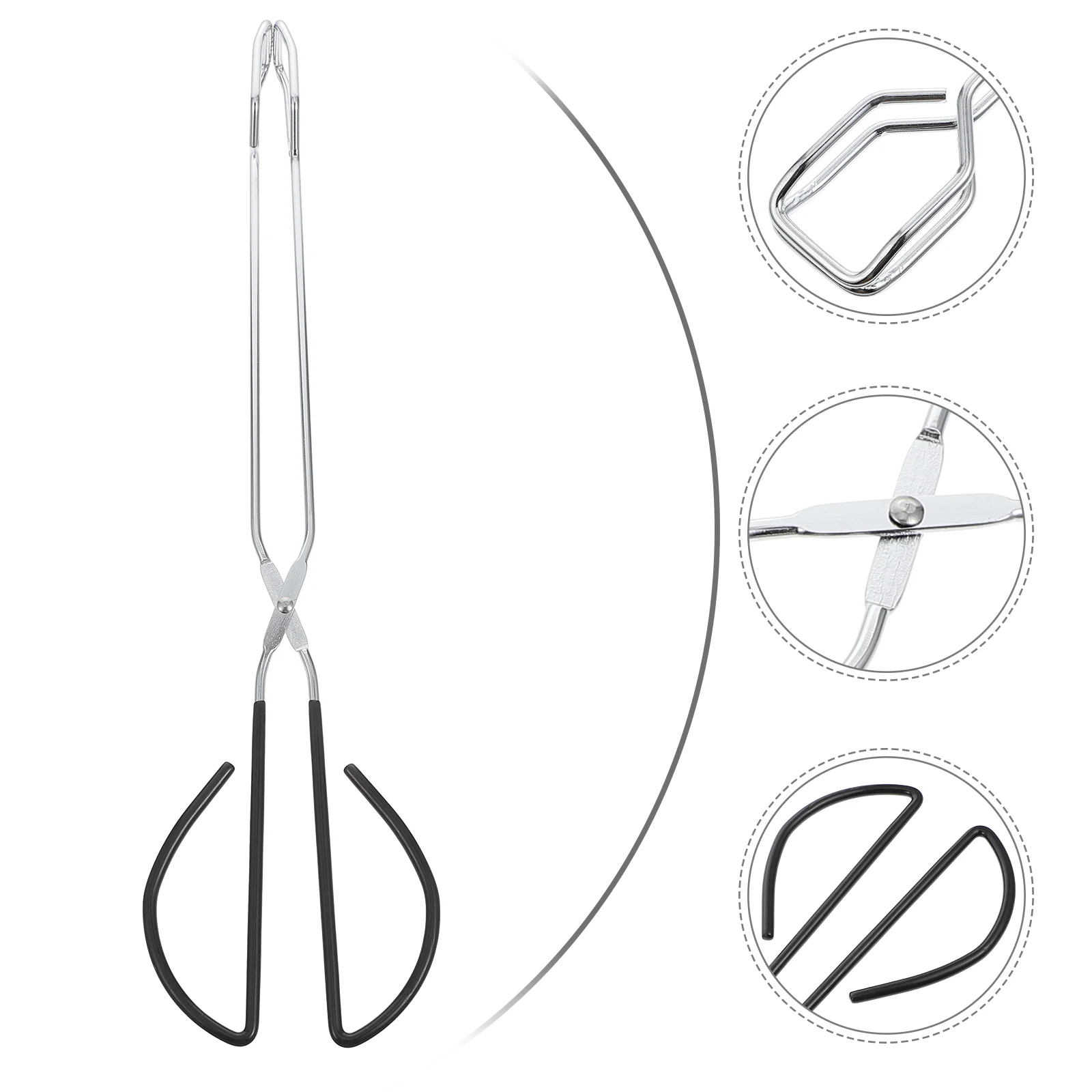 

2 Pcs Charcoal Clip Stainless Steel Food Tong Serving Clamp Steak Kitchen Barbecue Grabber
