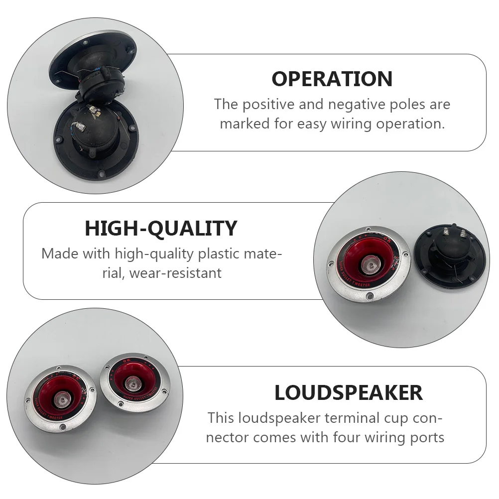 

2PCS Plastic Car Tweeters Speakers Piezoelectric Horn Replacement Light Bulb Red Blue Connector Practical Auto Audio Supplies
