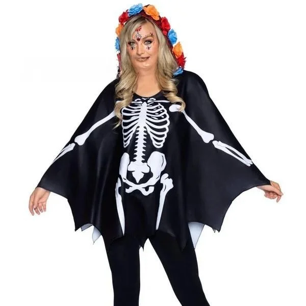 Recién llegado, disfraz de esqueleto, conjunto con capucha, traje de actuación de Halloween, bata de esqueleto de Dios de la muerte de Terror, disfraz étnico para escenario para mujer