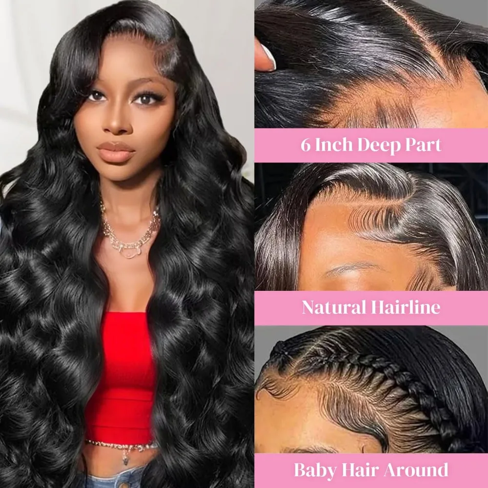 38 inch Body Wave 13x4 13x6 HD Transparante Lace Front Pruiken 200 Dichtheid 5x5 Lijmloos Klaar om te dragen Menselijk haar Pruik voor zwarte vrouwen