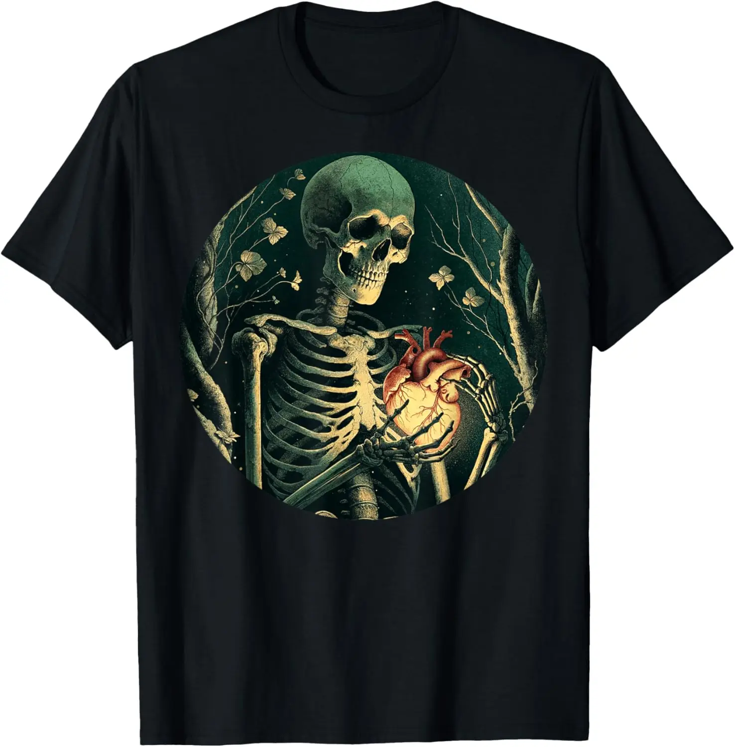 Gothic Valentine's Day Skeleton Anatomically Correct Heart T-Shirt