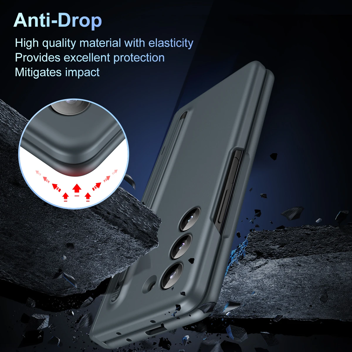 Funda con S Pen y ranura para bolígrafo para Samsung Galaxy Z Fold 3, 4, 5, bisagra de protección, película de pantalla, cubierta de soporte para ZFold5, Fold4, Fold3