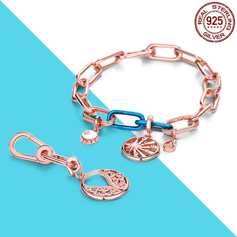 سلسلة الفضة Me لعام 925 قلادة ميدالية العين ، قلادة متدلية على شكل باندورا ، قلادة متدلية على شكل حلقة ، وصلة يدوية ، وصلة متدلية على شكل حلقة