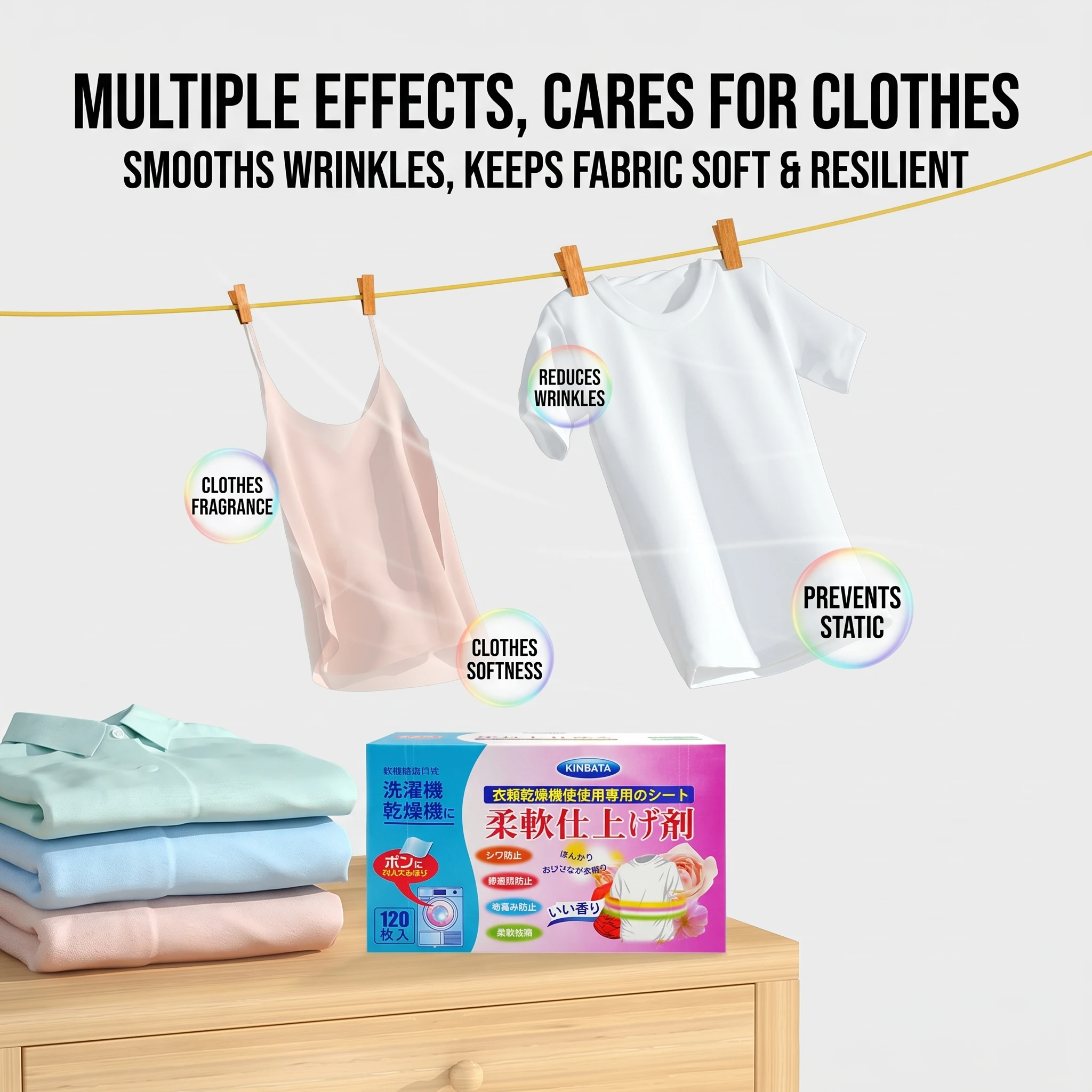 120Pcs Dryer Fabric Softener Sheets Static Control Wrinkle Release Laundry Aromatherapy Scent Pads for Home Dryer & Drawer