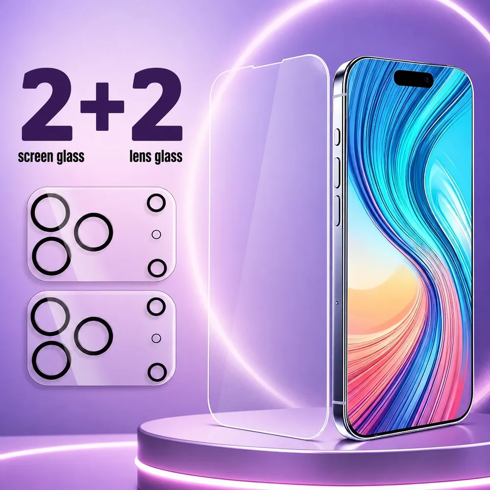 Protecteur d'écran pour objectif d'appareil photo, 2 + 2 pièces, en verre trempé, pour Motorola Moto G Max 5G G77 G87, pour Motorola Moto G47 G37 G37 Power HD