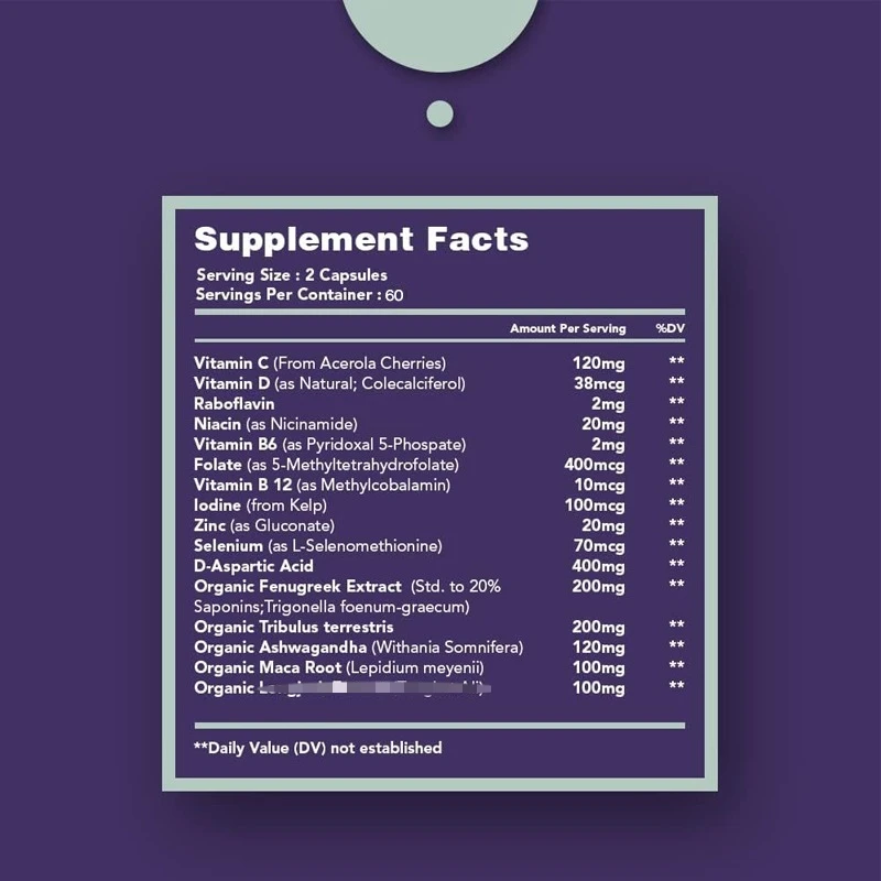 Men's Fertility Supplement - Contains Folate and Zinc To Boost Sperm Count, Motility, and Strength - Male Fertility Support
