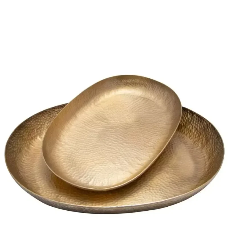 Polished brass serving tray with a smooth finish, perfect for dinner, lunch, brunch, and family gatherings