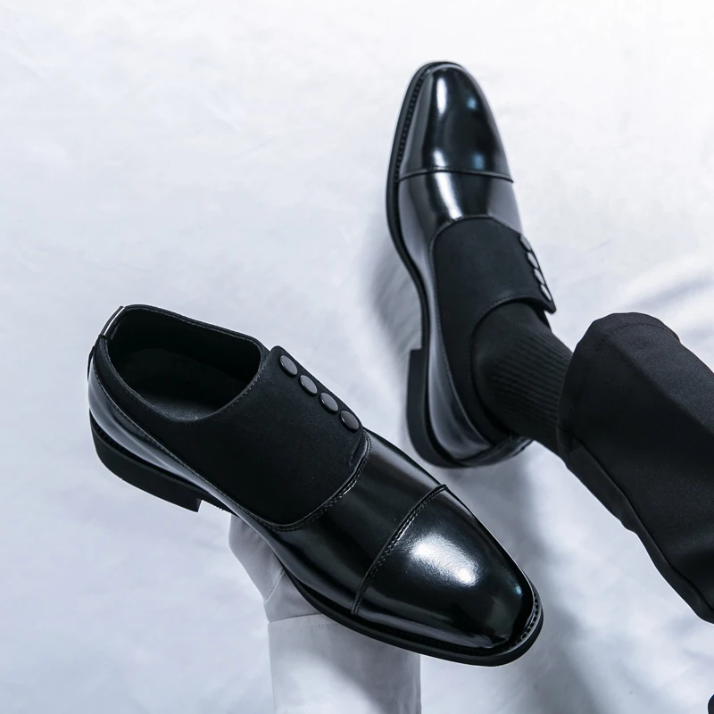 أحذية رسمية عصرية للرجال بإبزيم أسود وبني أحذية غير رسمية ماركة ديربي أحذية رجالية اجتماعية مقاسات 38-46 حذاء رجالي #5