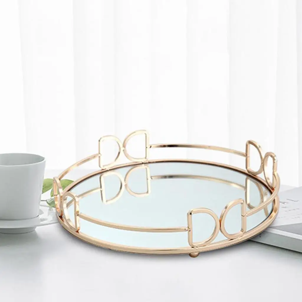 Decorative Tray Table Home Decor Wedding Centerpieces for Bathroom Vanity Dresser Storage and Candle Holder