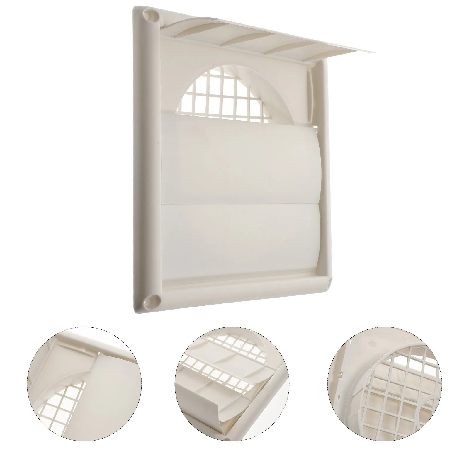 Outdoor Dryer Vent Cover Insect Screen for 4 Inch Duct White Back 6 Inch ABS Rodent Proof Anti Dust Louvered Vent House Covers
